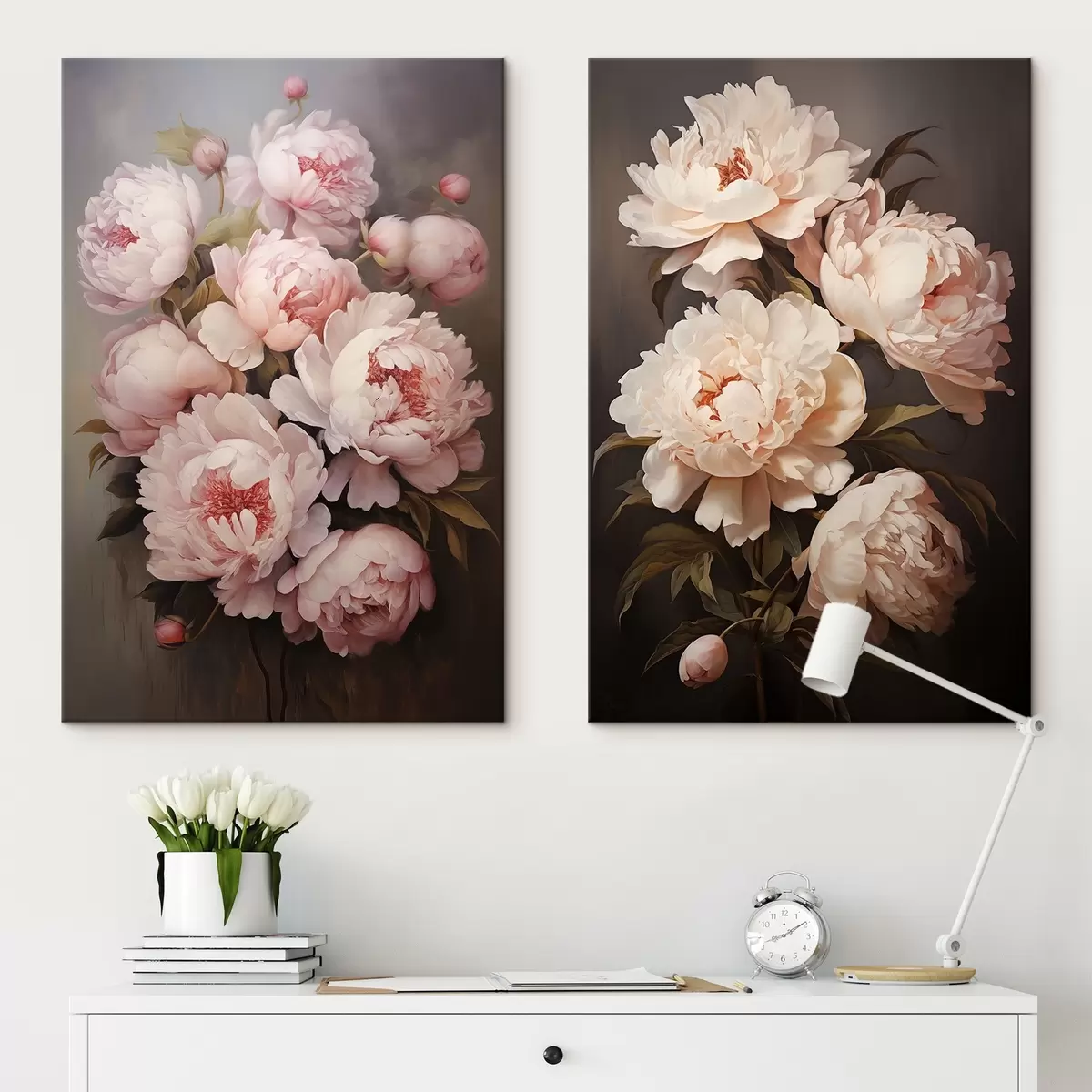 murales de pared Delicadas peonías m00598