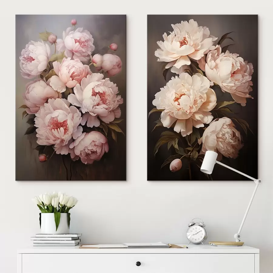 murales de pared Delicadas peonías m00598