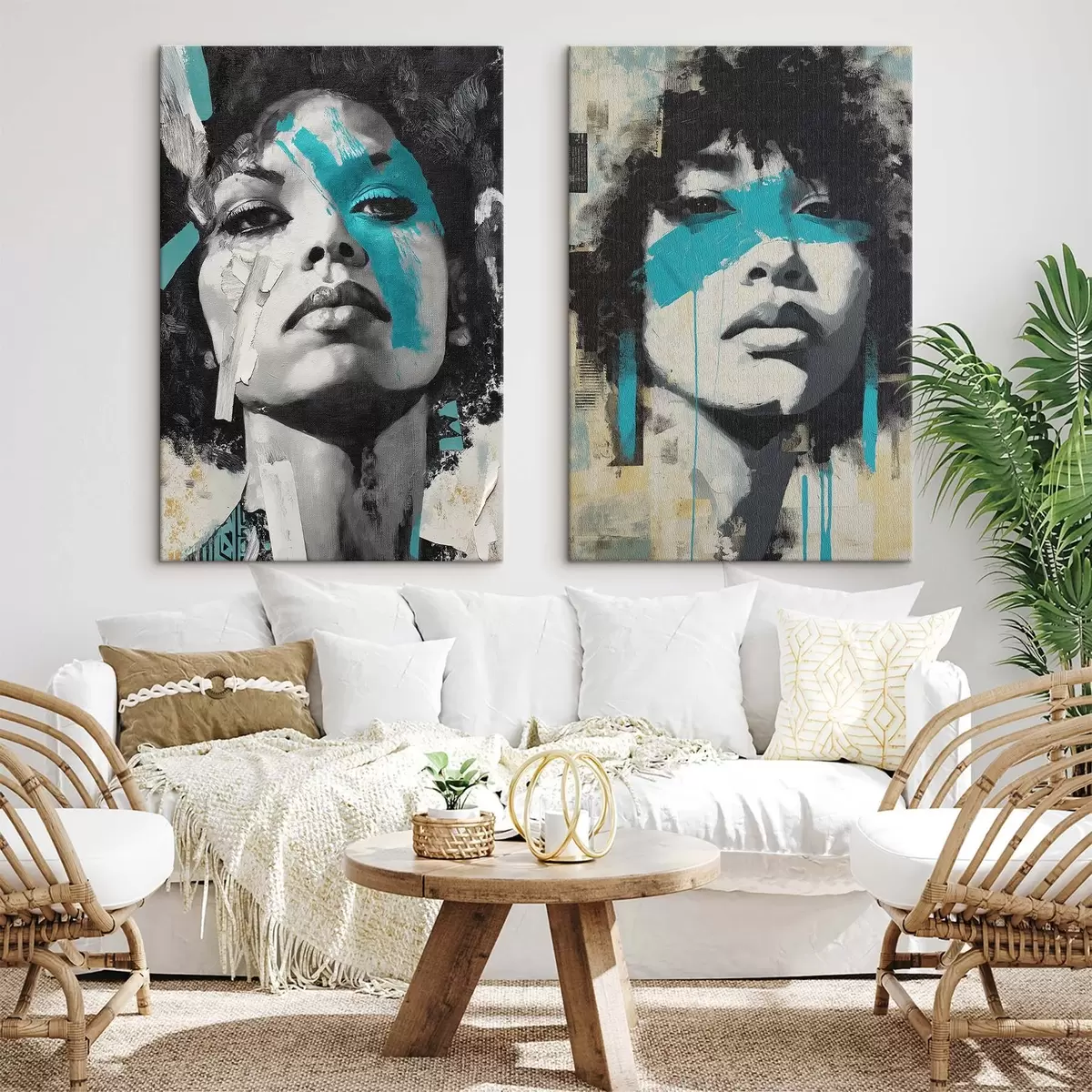 murales de pared Rostro femenino abstracto m00602