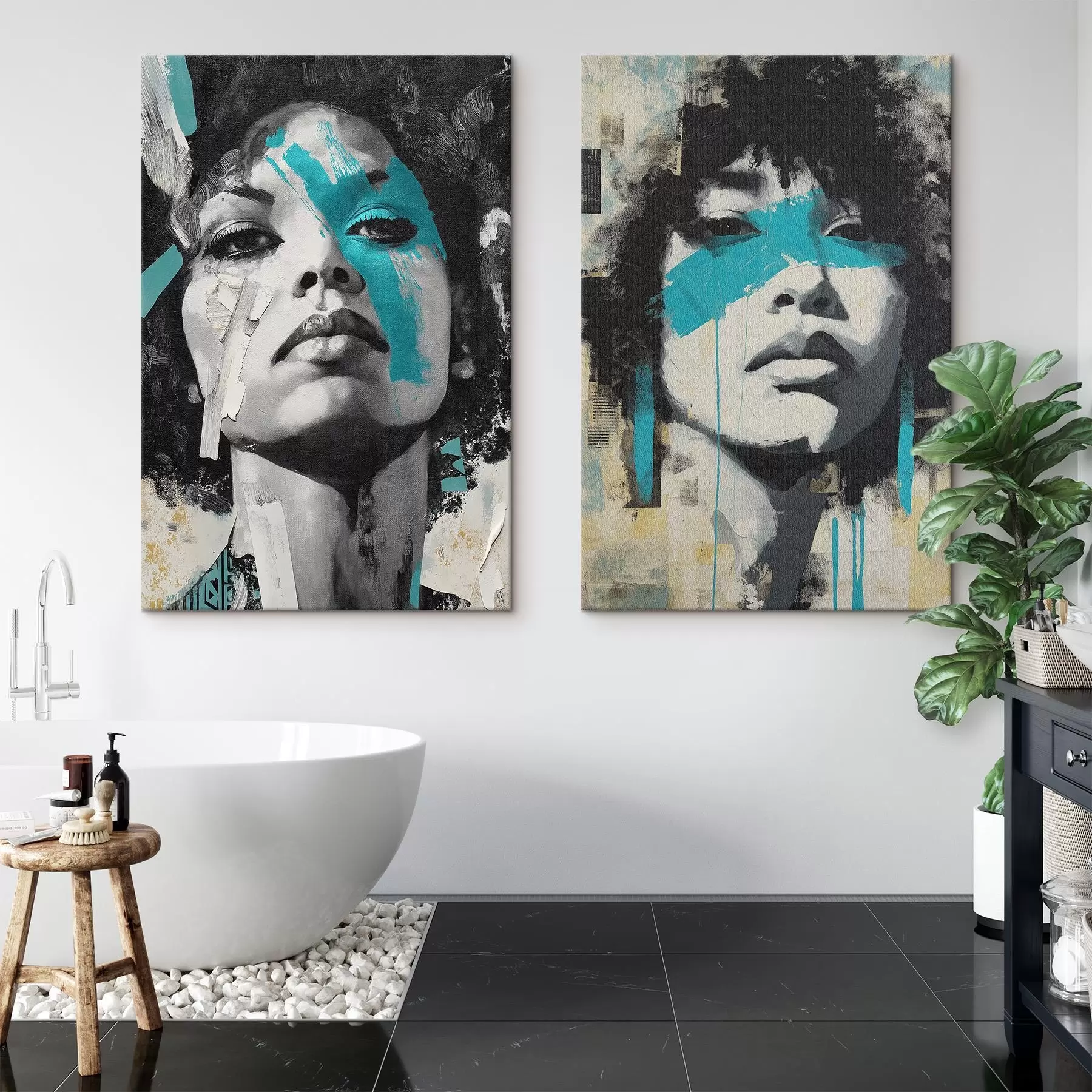 murales de pared Rostro femenino abstracto m00602