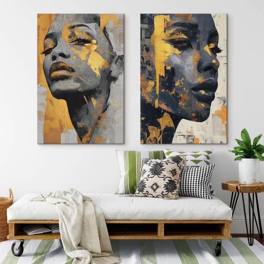 murales de pared Rostro femenino abstracto m00603