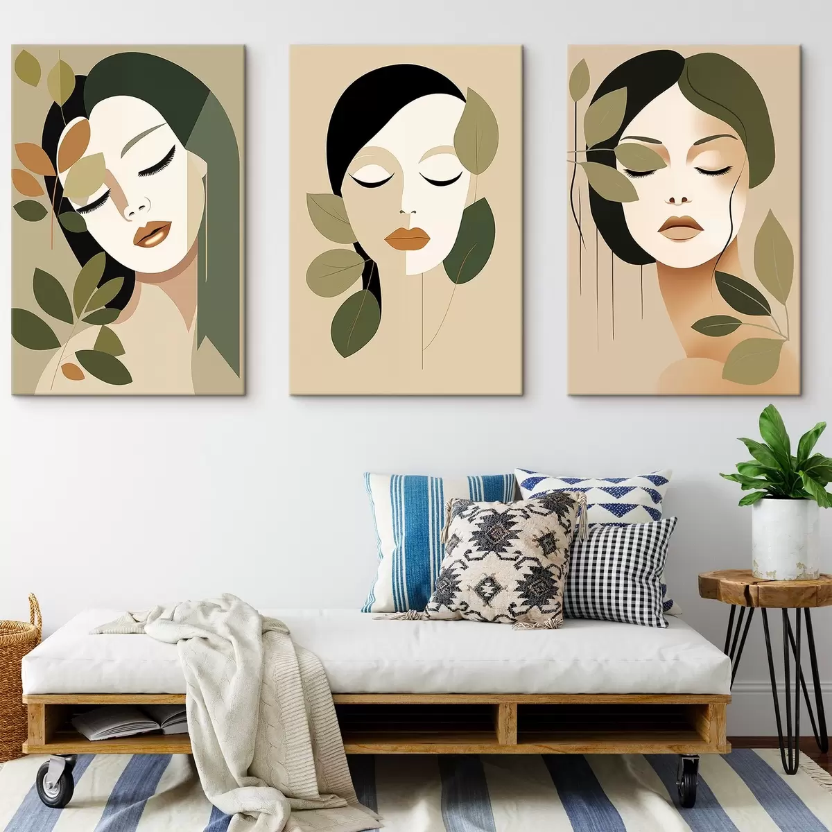 murales de pared Caras de niña m00605