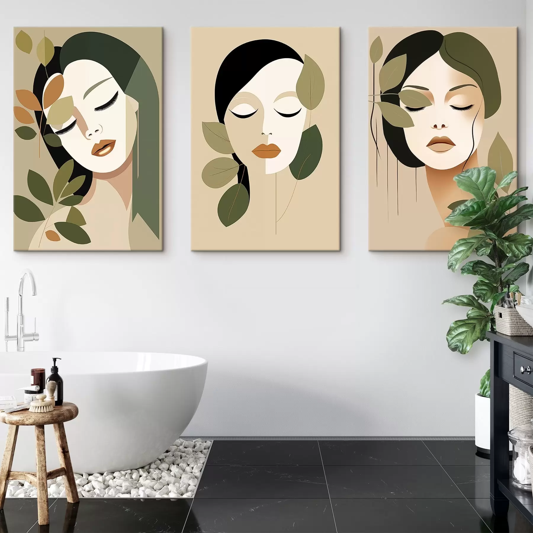 murales de pared Caras de niña m00605