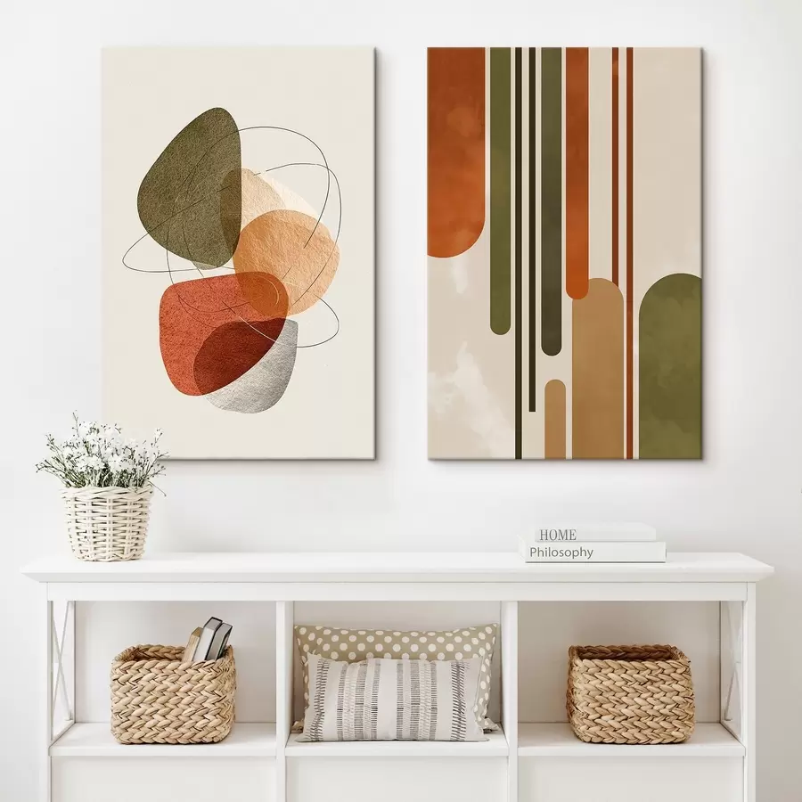 murales de pared Líneas y círculos de varios colores m00608