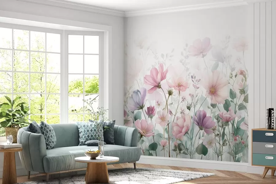 murales de pared delicadas flores silvestres w04171