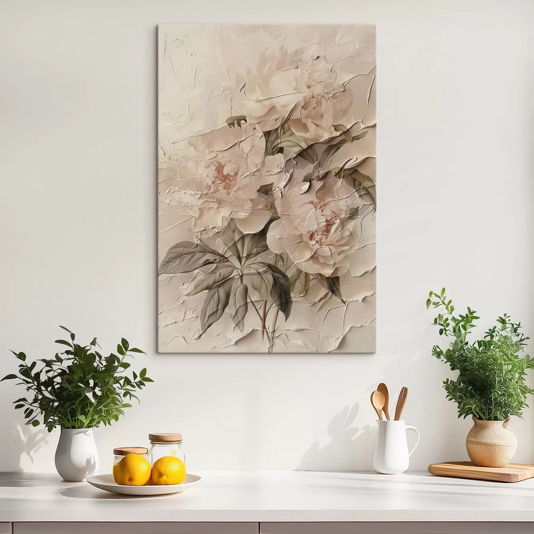 murales de pared Exuberante ramo de peonías en estilo acuarela sobre fondo claro s45336