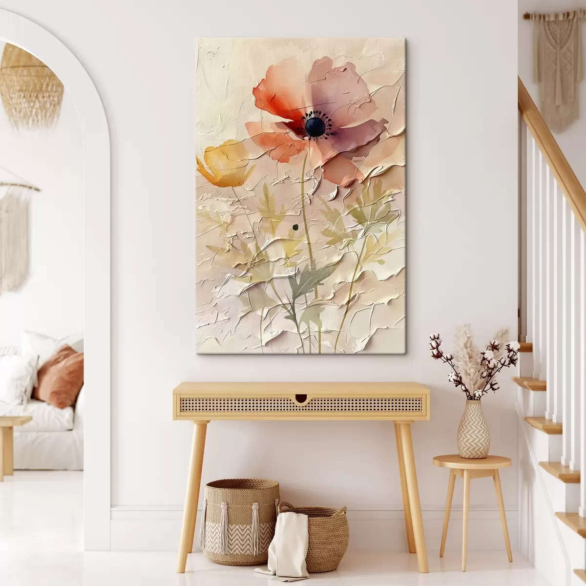 murales de pared Arreglo floral translúcido sobre fondo claro s45338