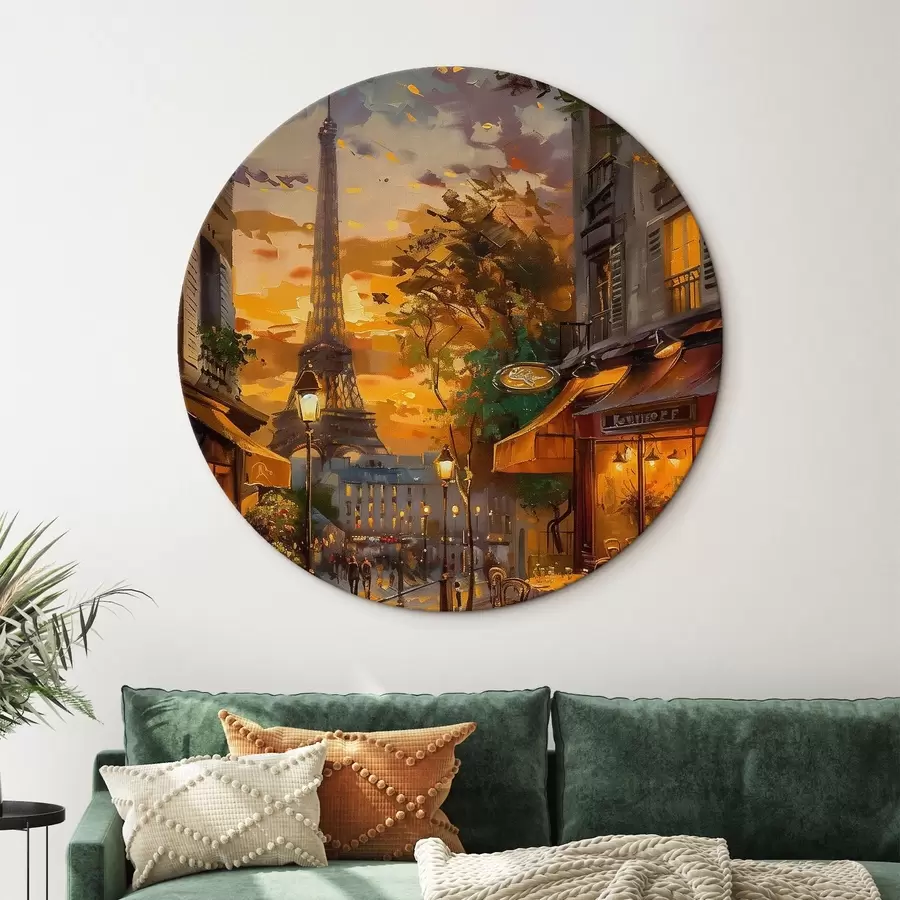 murales de pared Calle en París, efecto de pintura al óleo r45340