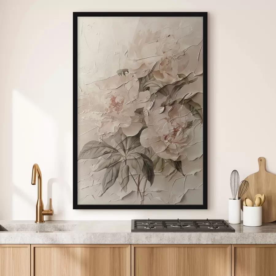 murales de pared Exuberante ramo de peonías en estilo acuarela sobre fondo claro f45336