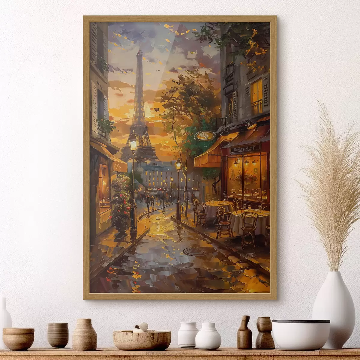 Poster Calle en París, efecto de pintura al óleo f45340