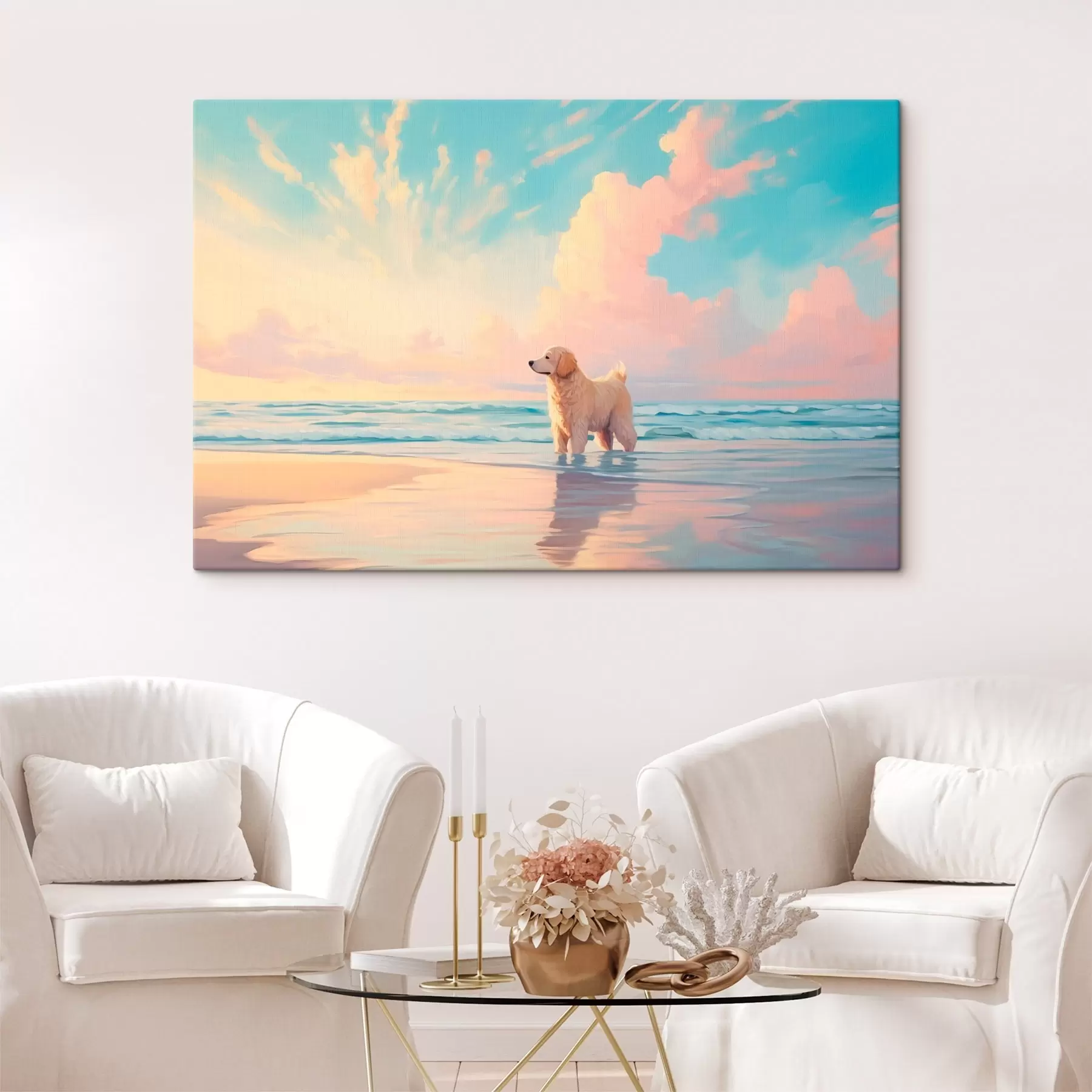 murales de pared Retriever en la orilla del mar s45425