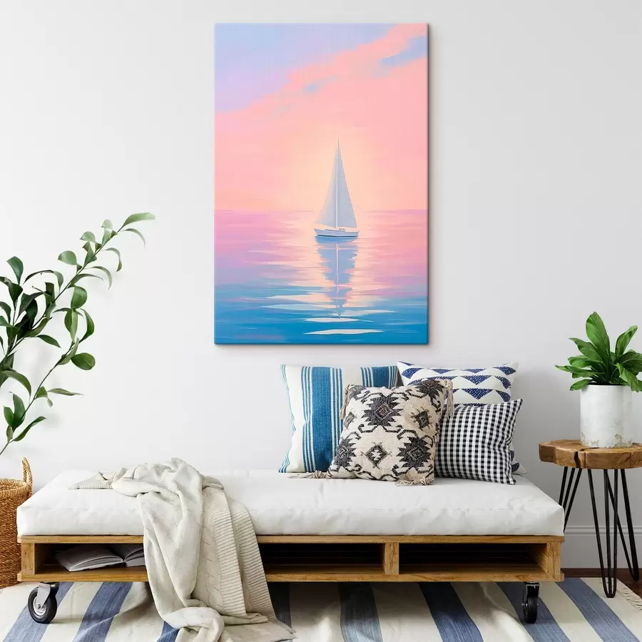 murales de pared Velero en el mar al atardecer s45428