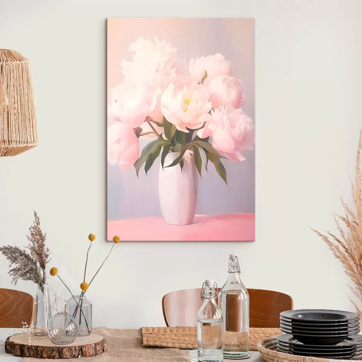 murales de pared Ramo de peonías en jarrón s45432