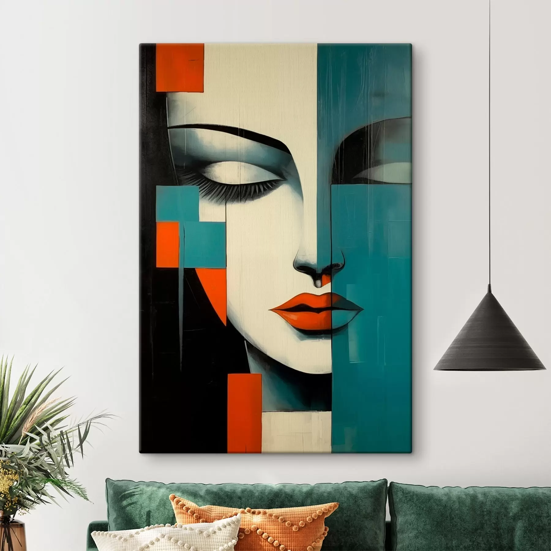 murales de pared Retrato femenino abstracto s45438