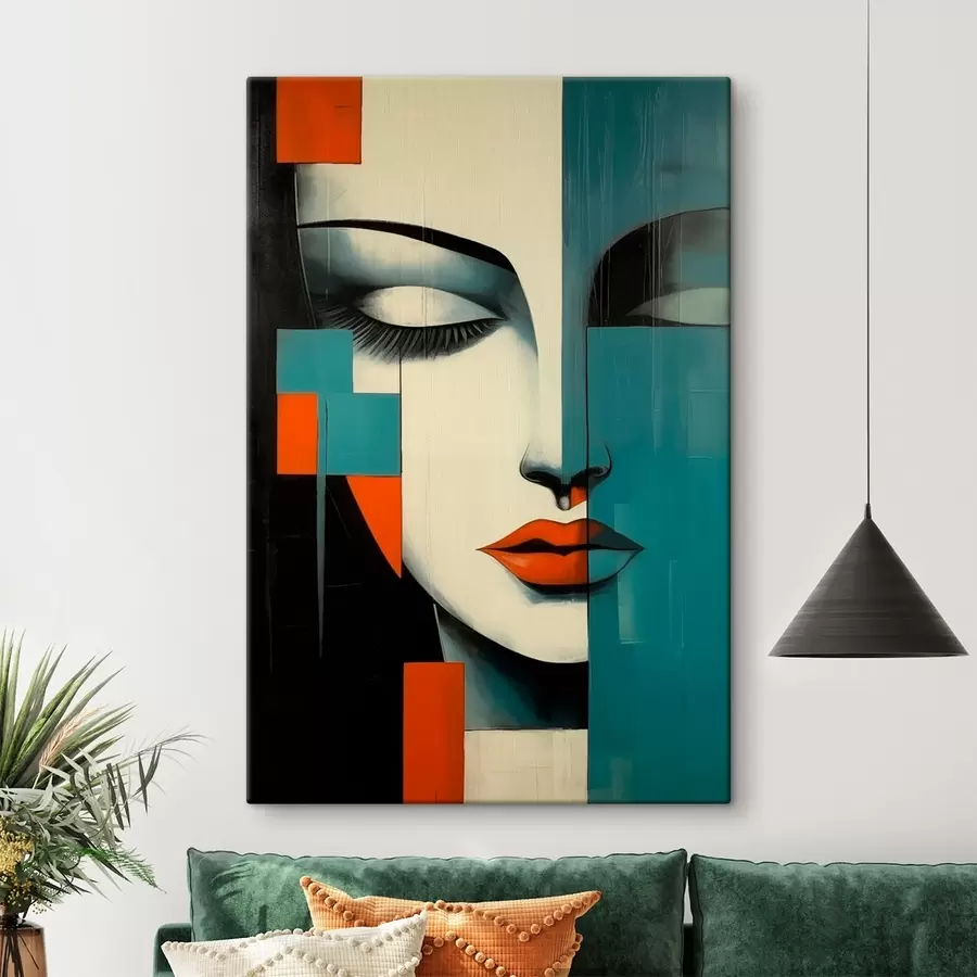 murales de pared Retrato femenino abstracto s45438