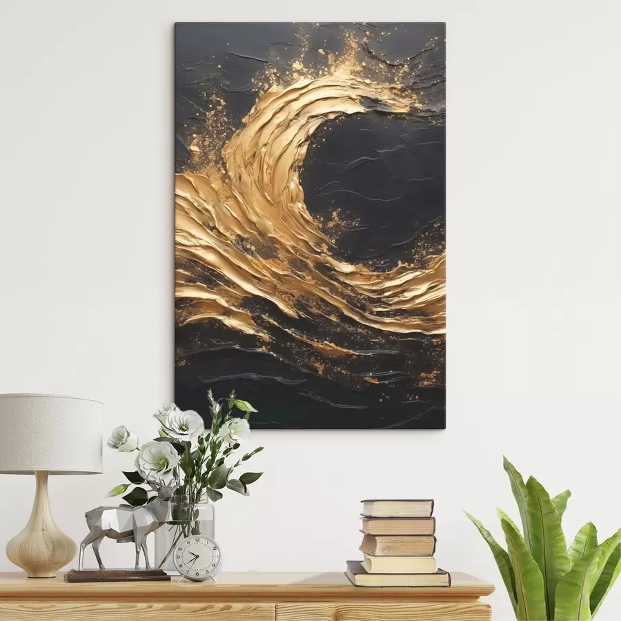 murales de pared Onda abstracta en tonos anaranjados s45441