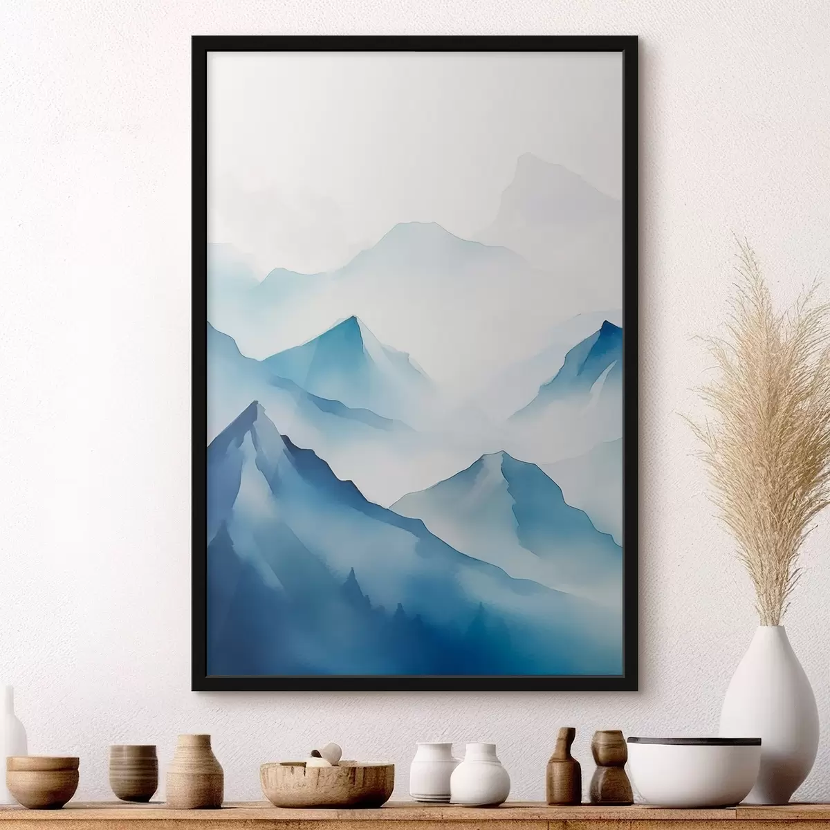 Poster Montañas en la niebla f45424