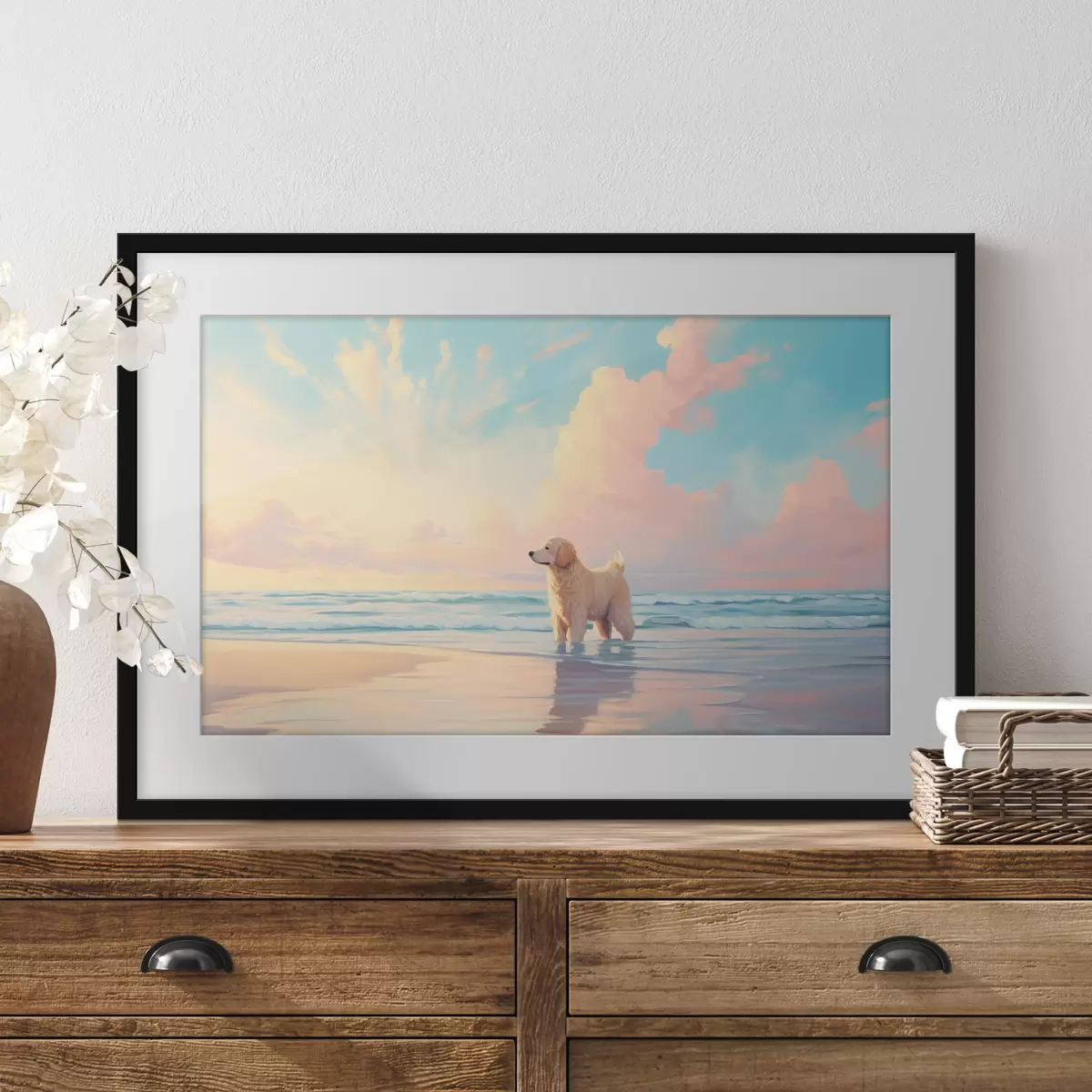 Poster Retriever en la orilla del mar f45425