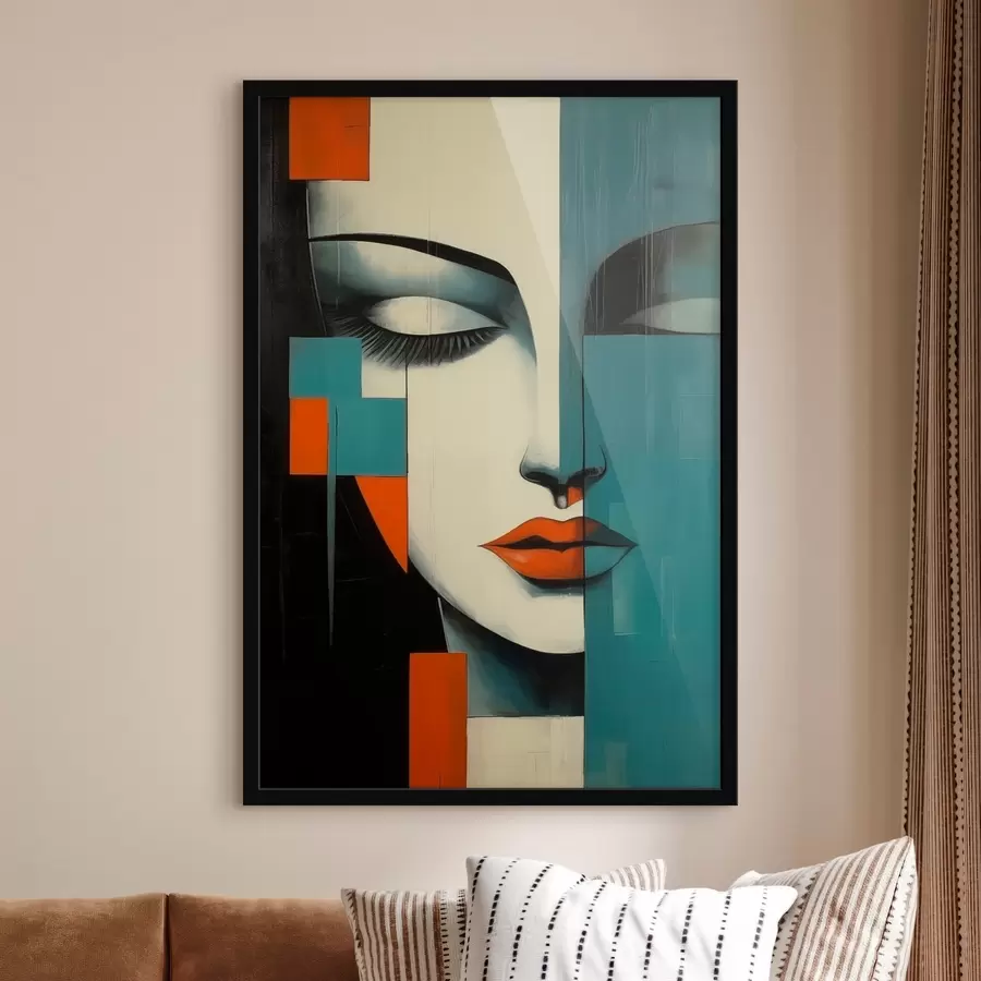 murales de pared Retrato femenino abstracto f45438