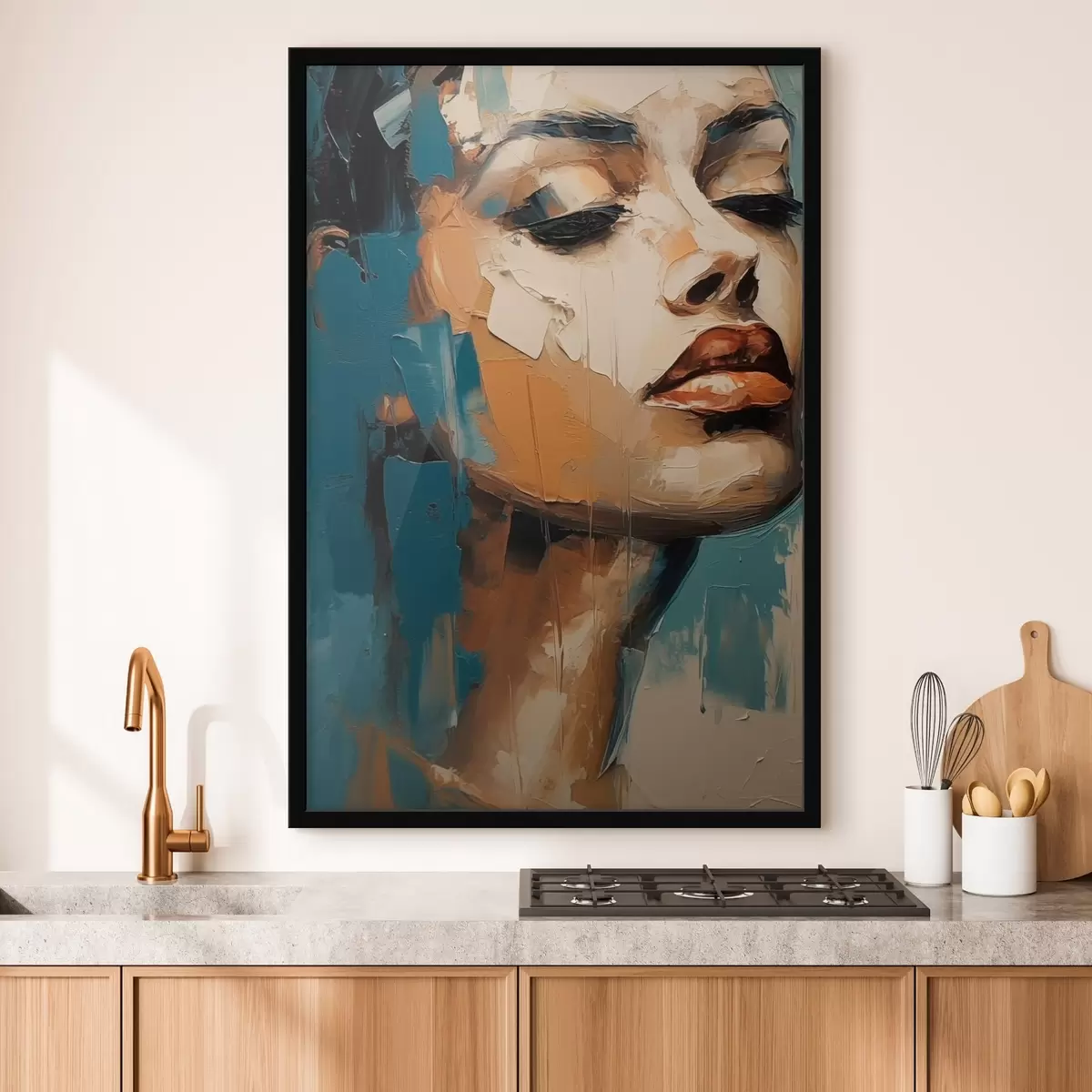 Poster Retrato de mujer con los ojos cerrados f45439