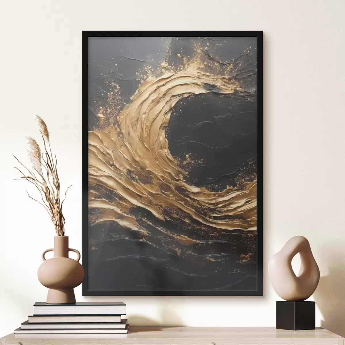 Poster Onda abstracta en tonos anaranjados f45441