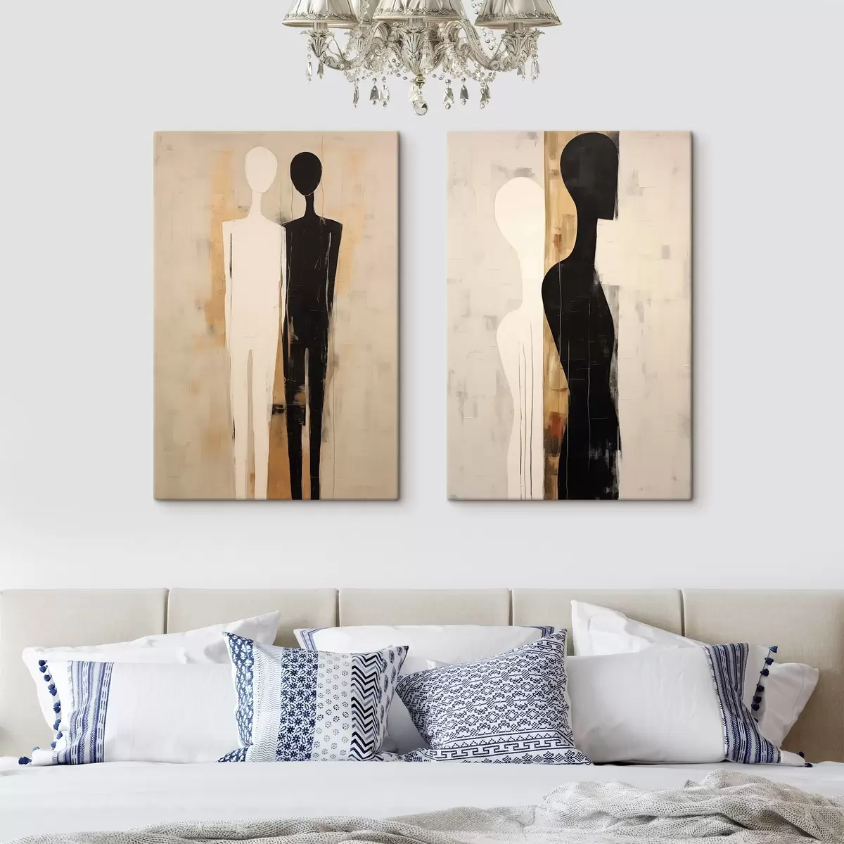 murales de pared Siluetas de dos figuras m00620