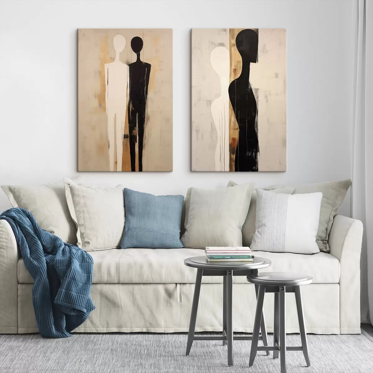 murales de pared Siluetas de dos figuras m00620