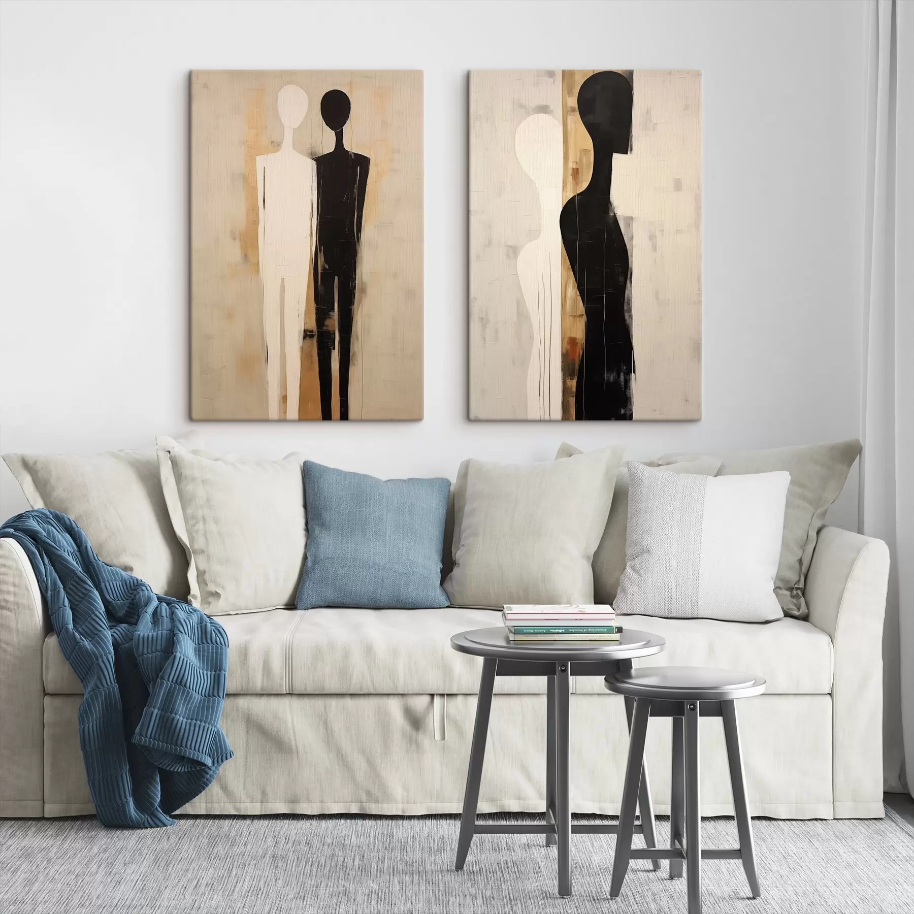 murales de pared Siluetas de dos figuras m00620