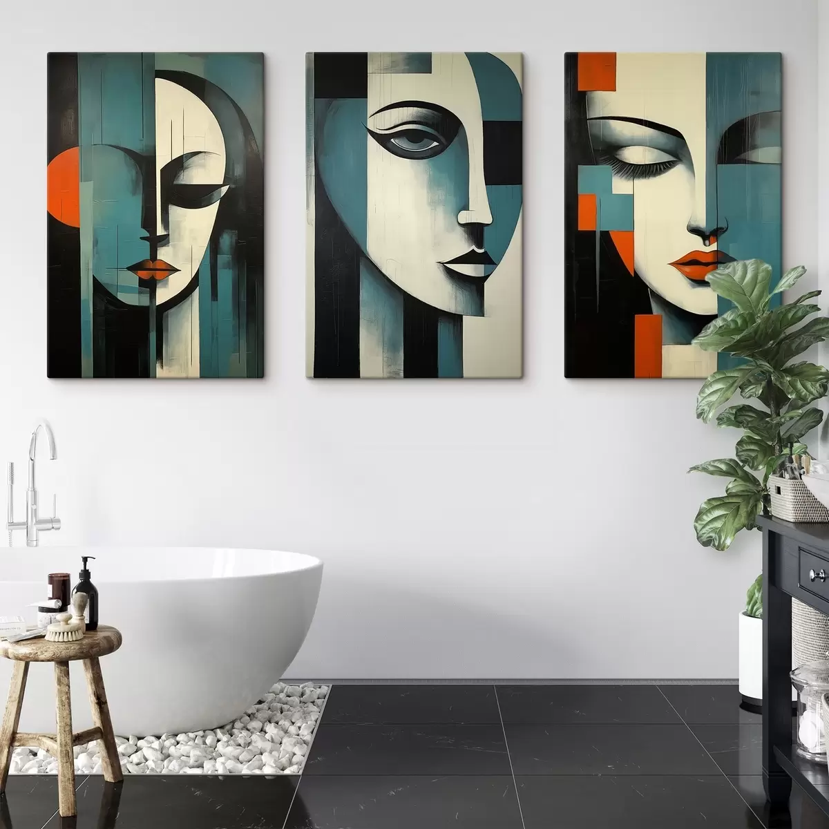 murales de pared Retratos femeninos abstractos m00621