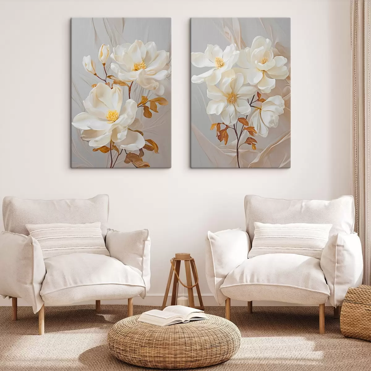 murales de pared Delicadas flores abstractas m00611