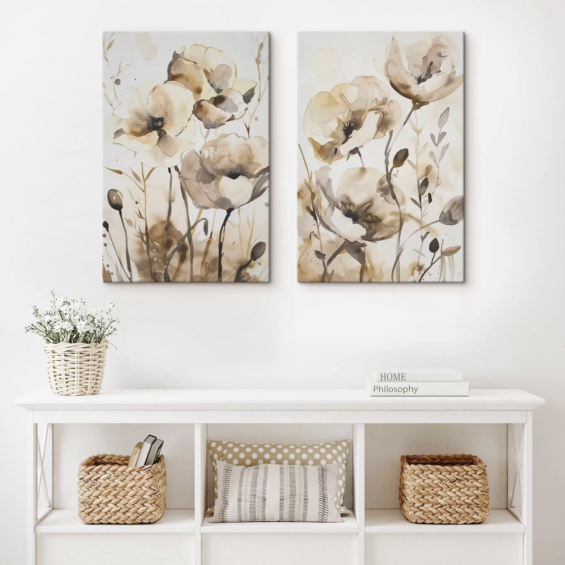 murales de pared Flores en estilo acuarela m00612