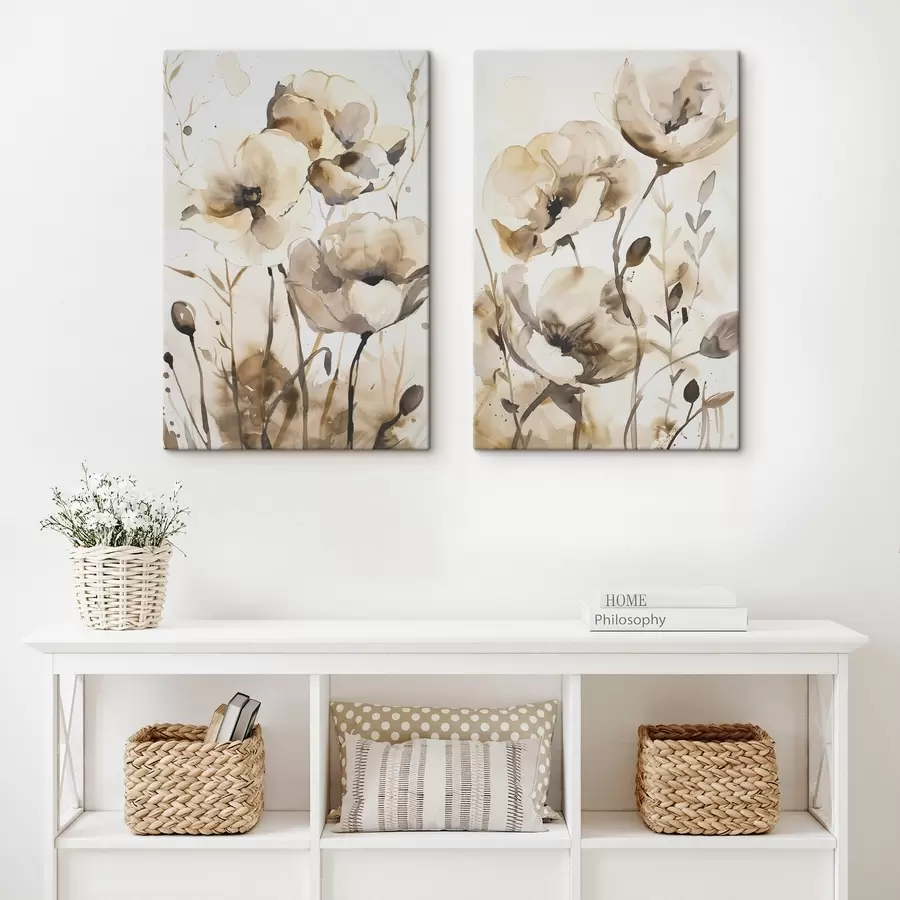 murales de pared Flores en estilo acuarela m00612