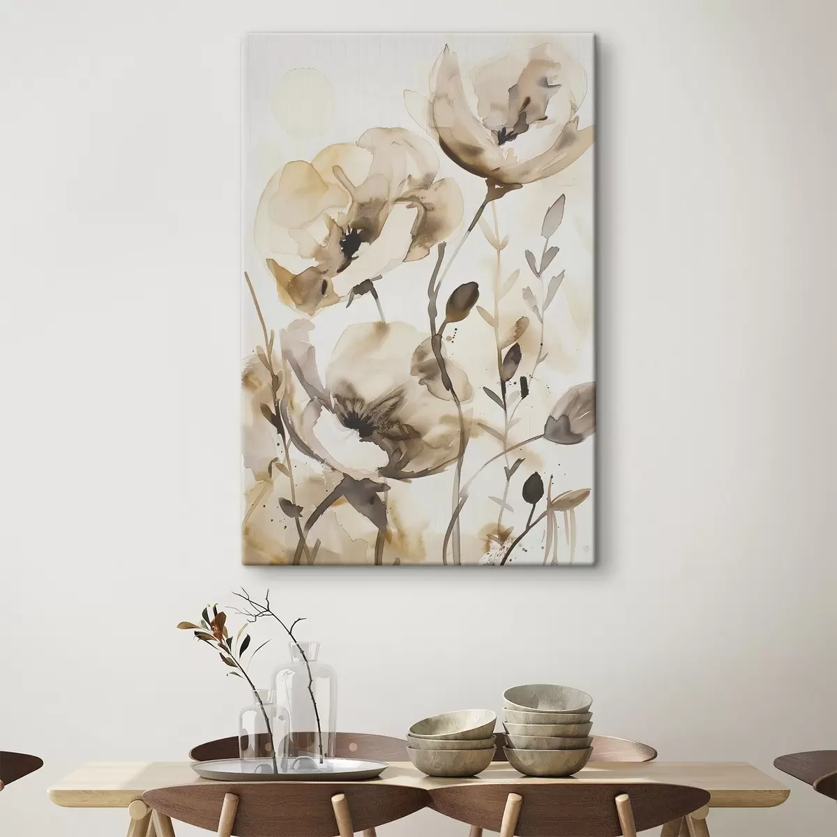 murales de pared Flores en estilo acuarela s45364