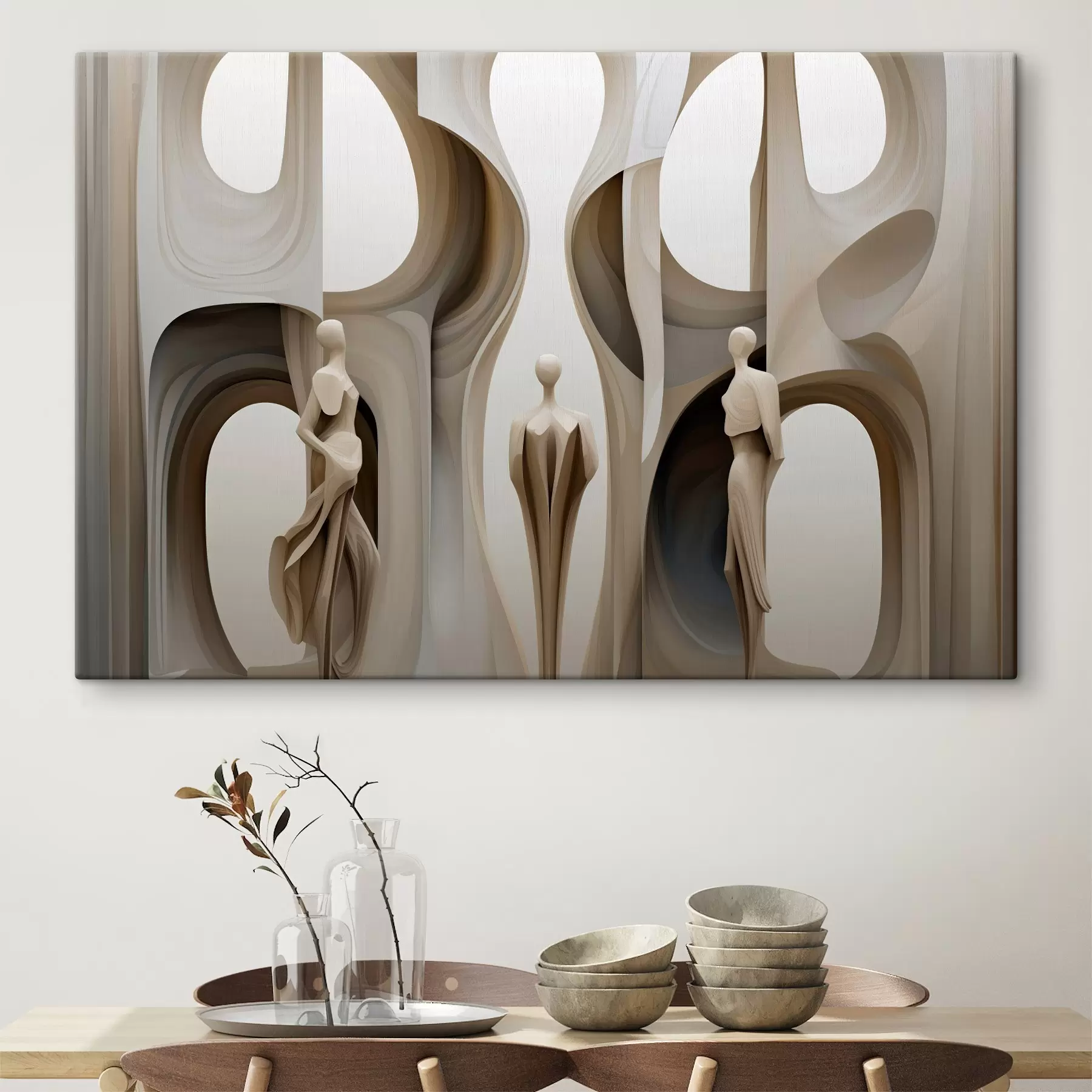 murales de pared Abstracción con siluetas s45371