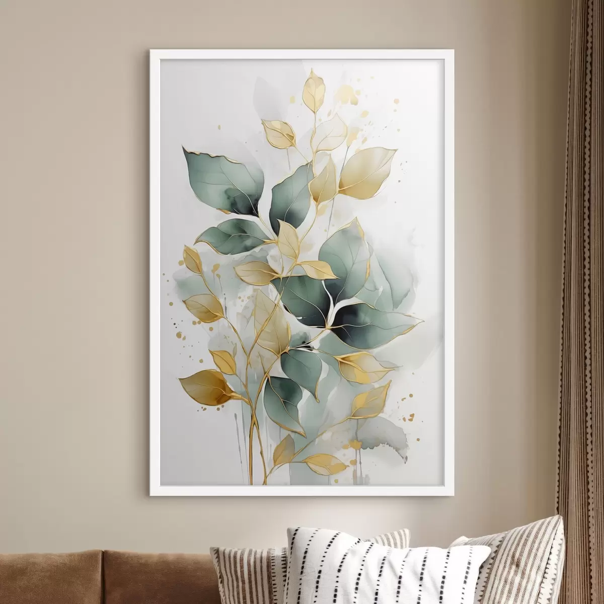 Poster Rama abstracta con hojas f45366