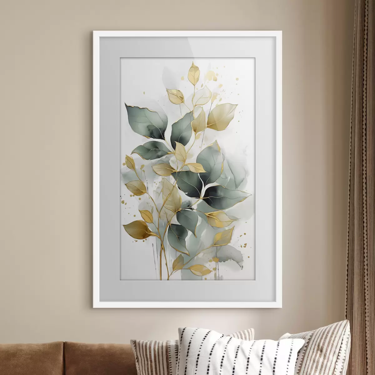 Poster Hojas con un toque de oro f45366