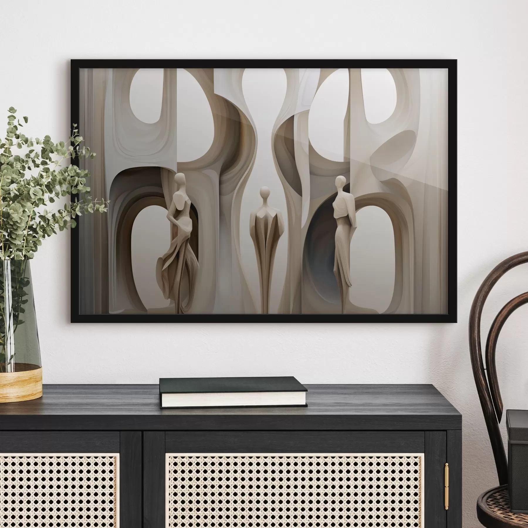 murales de pared Abstracción con siluetas f45371