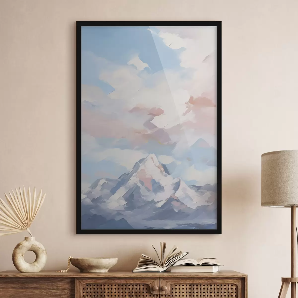 Poster Montaña contra el cielo con nubes f45458