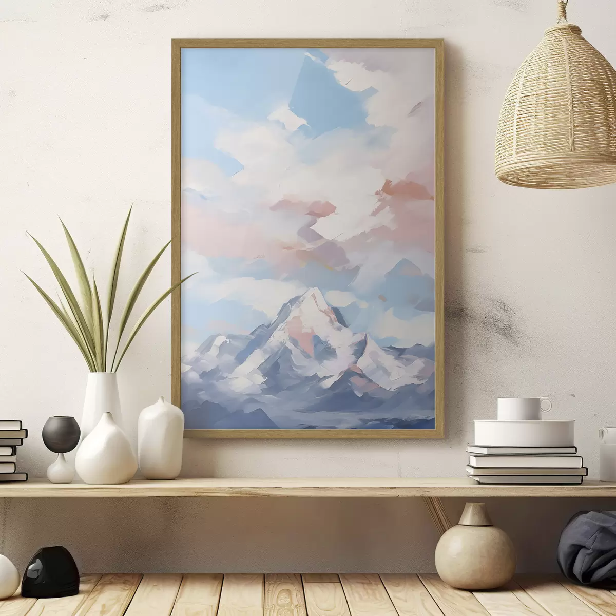 Poster Montaña contra el cielo con nubes f45458
