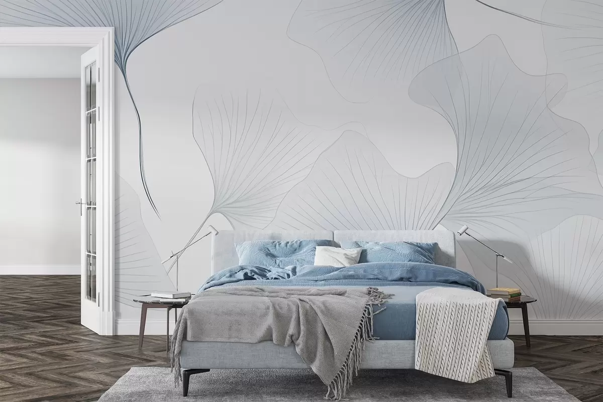 murales de pared Hojas de ginkgo transparentes w04433