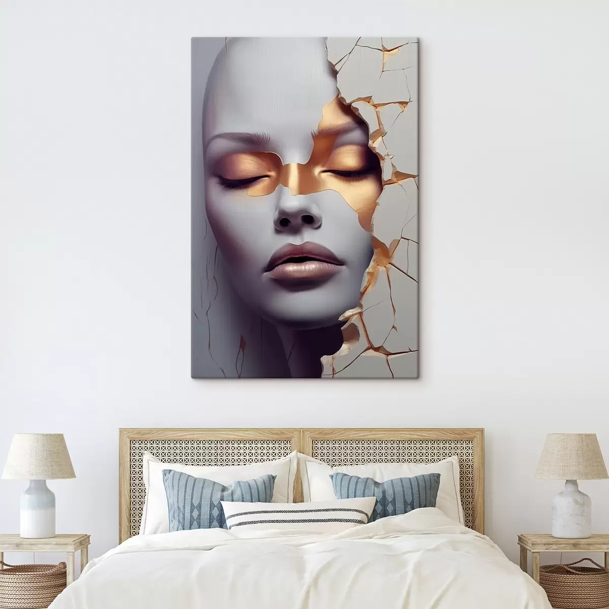 murales de pared Cara en las grietas s45462