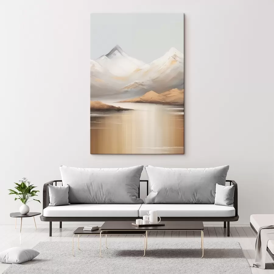 murales de pared Lago de montaña bajo cumbres nevadas s45466