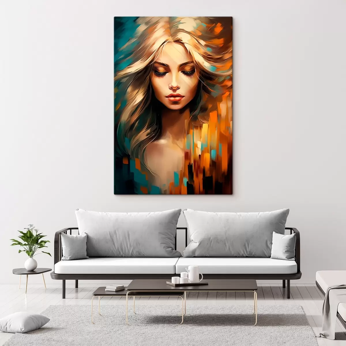 murales de pared Retrato femenino abstracto s45469