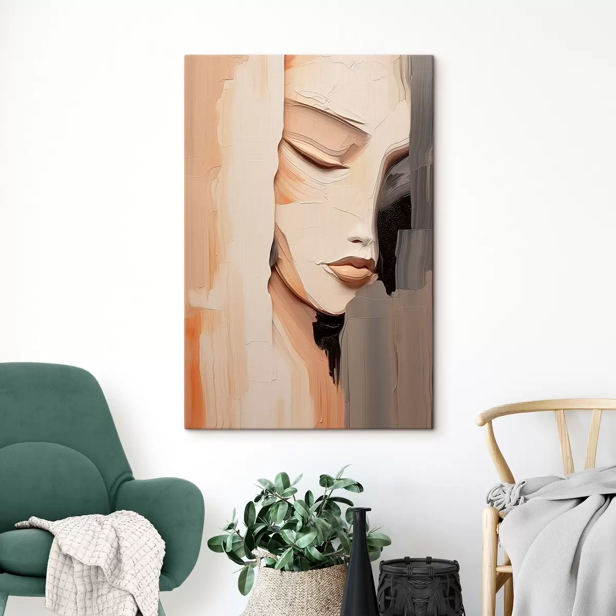 murales de pared Retrato femenino abstracto s45478
