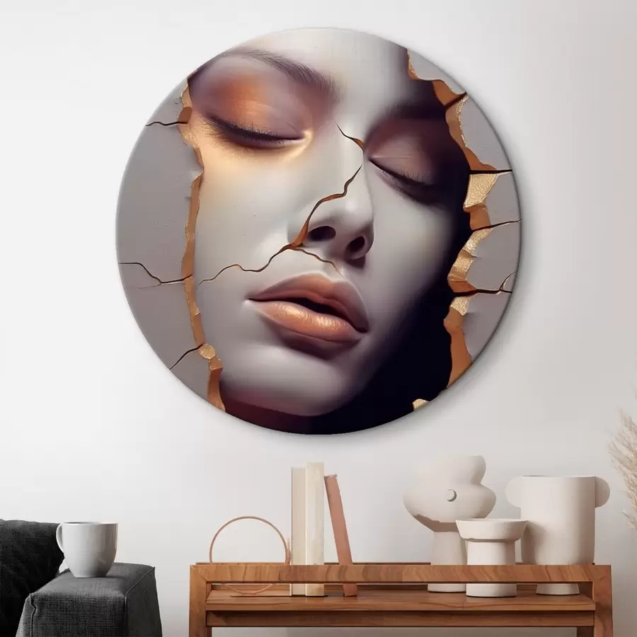 murales de pared Cara en las grietas r45461