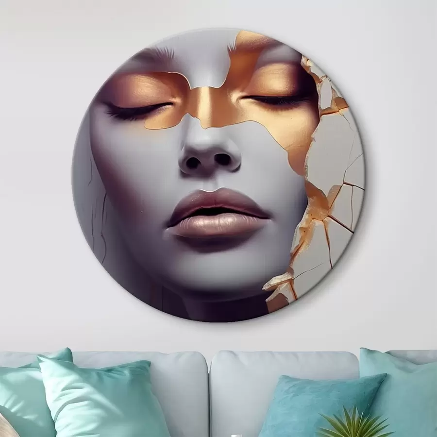 murales de pared Cara en las grietas r45462