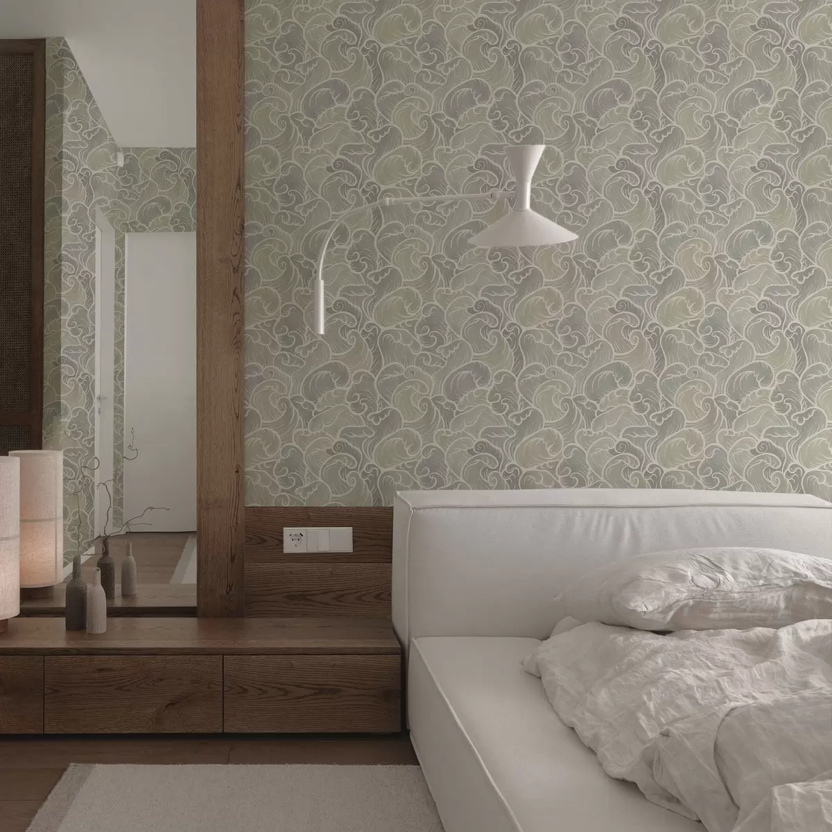 Papel pintado Ondas abstractas en tonos pastel a00285