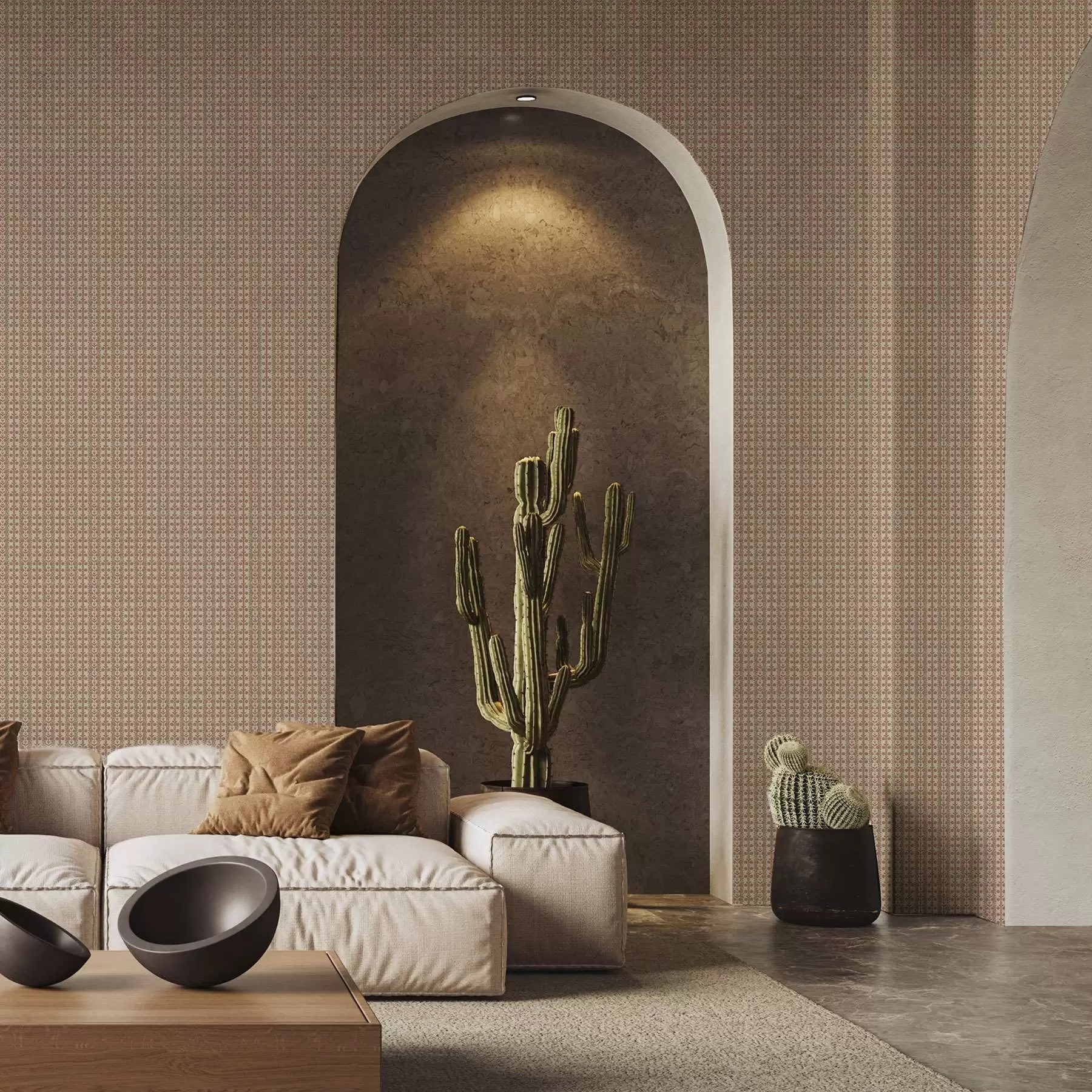 murales de pared Adorno a rayas con flores rojas a00341