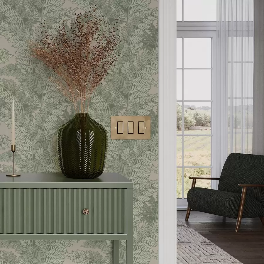 murales de pared Motivo verde con hojas de helecho a00345