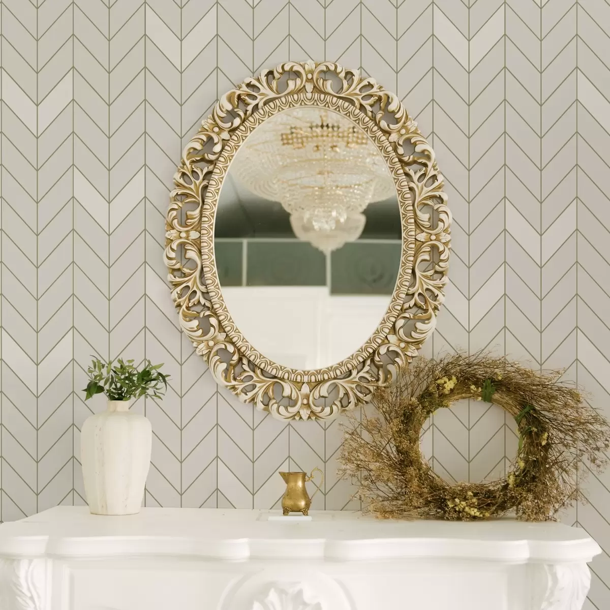 Papel pintado Motivo geométrico de líneas finas a00487